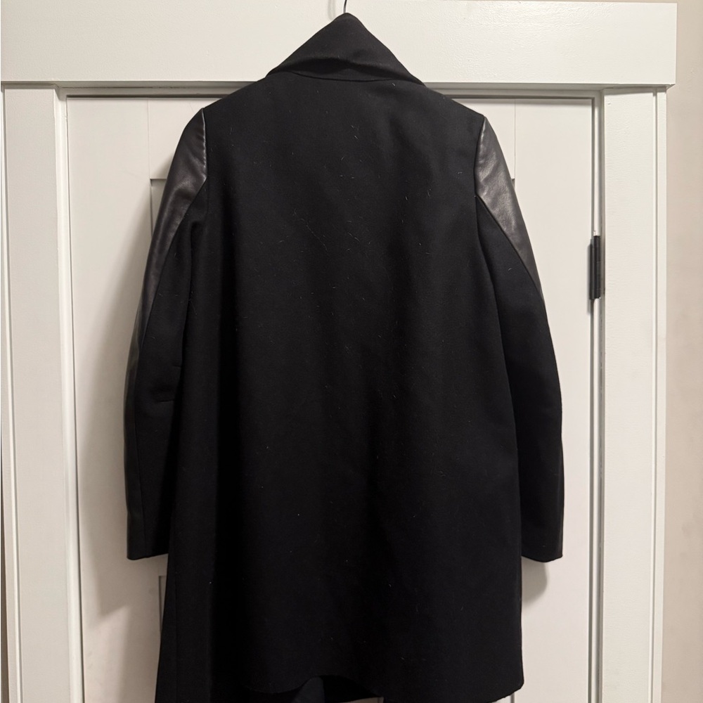 All Saints Black Drape Coat - Picture 3 of 4